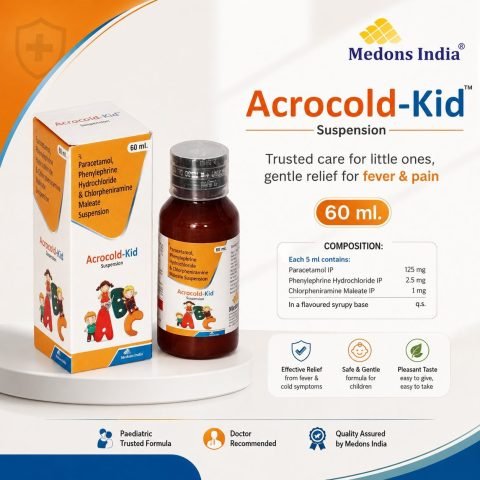 Acrocold-Kid Paracetamol, Phenylephrine Hydrochloride & Chlorpheniramine Maleate Suspension
