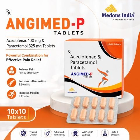 ANGIMED-P Aceclofenac 100 mg & Paracetamol 325 mg Tablets