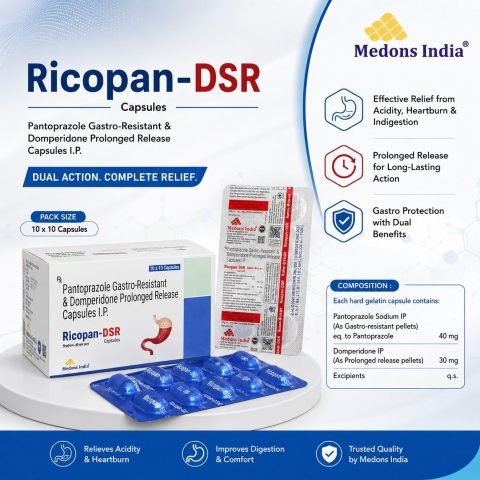 Ricopan-DSR Pantoprazole Gastro-Resistant & Domperidone Prolonged Release Capsules I.P.