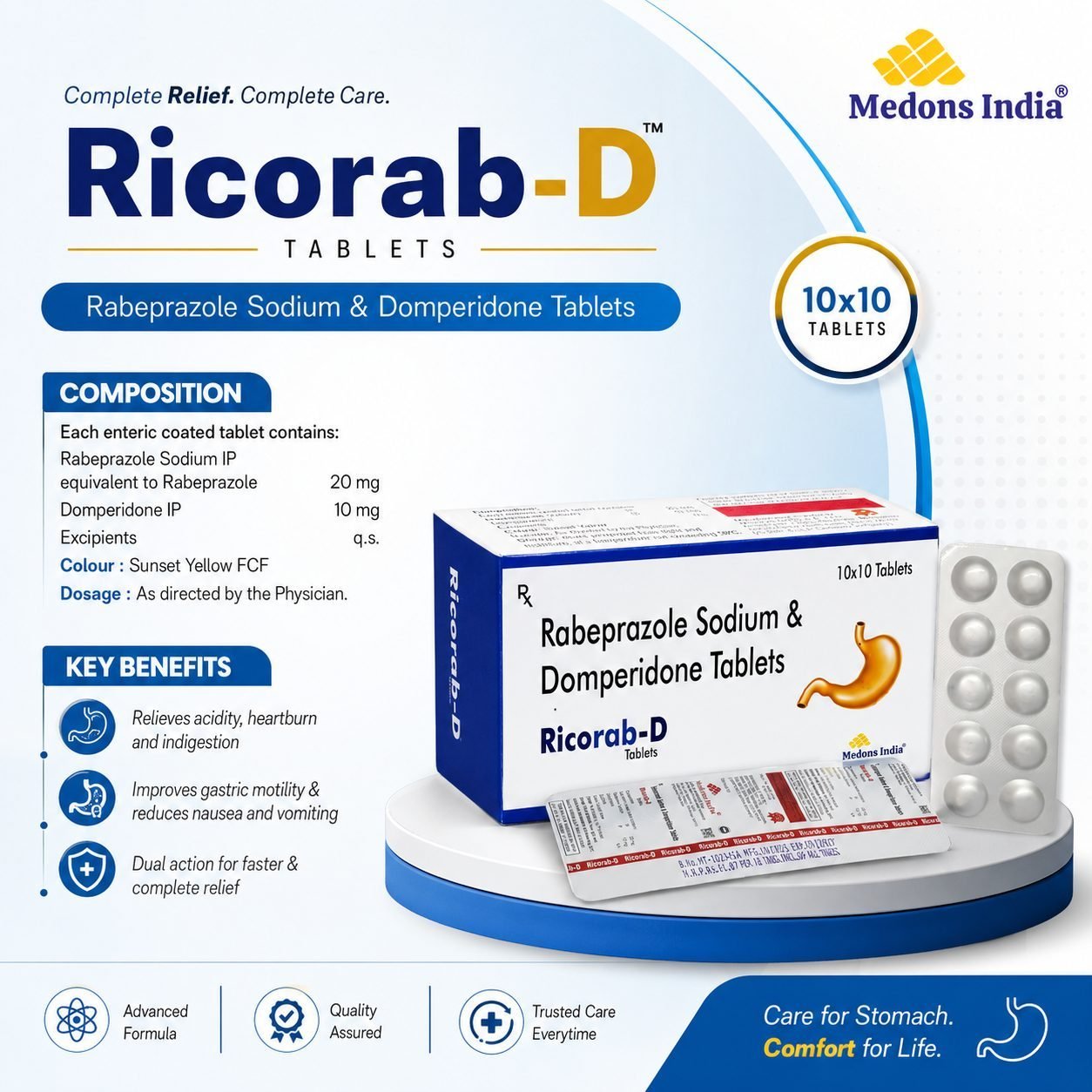 Ricorab-D Rabeprazole Sodium & Domperidone Tablets