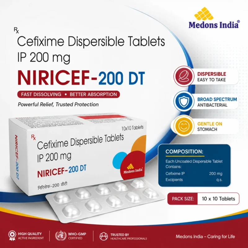 Cefixime Dispersible Tablets IP 200 mg