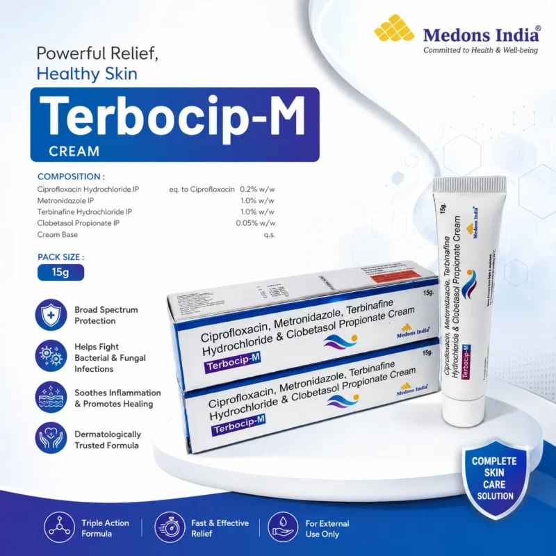 Ciprofloxacin, Metronidazole, Terbinafine Hydrochloride & Clobetasol Propionate Cream