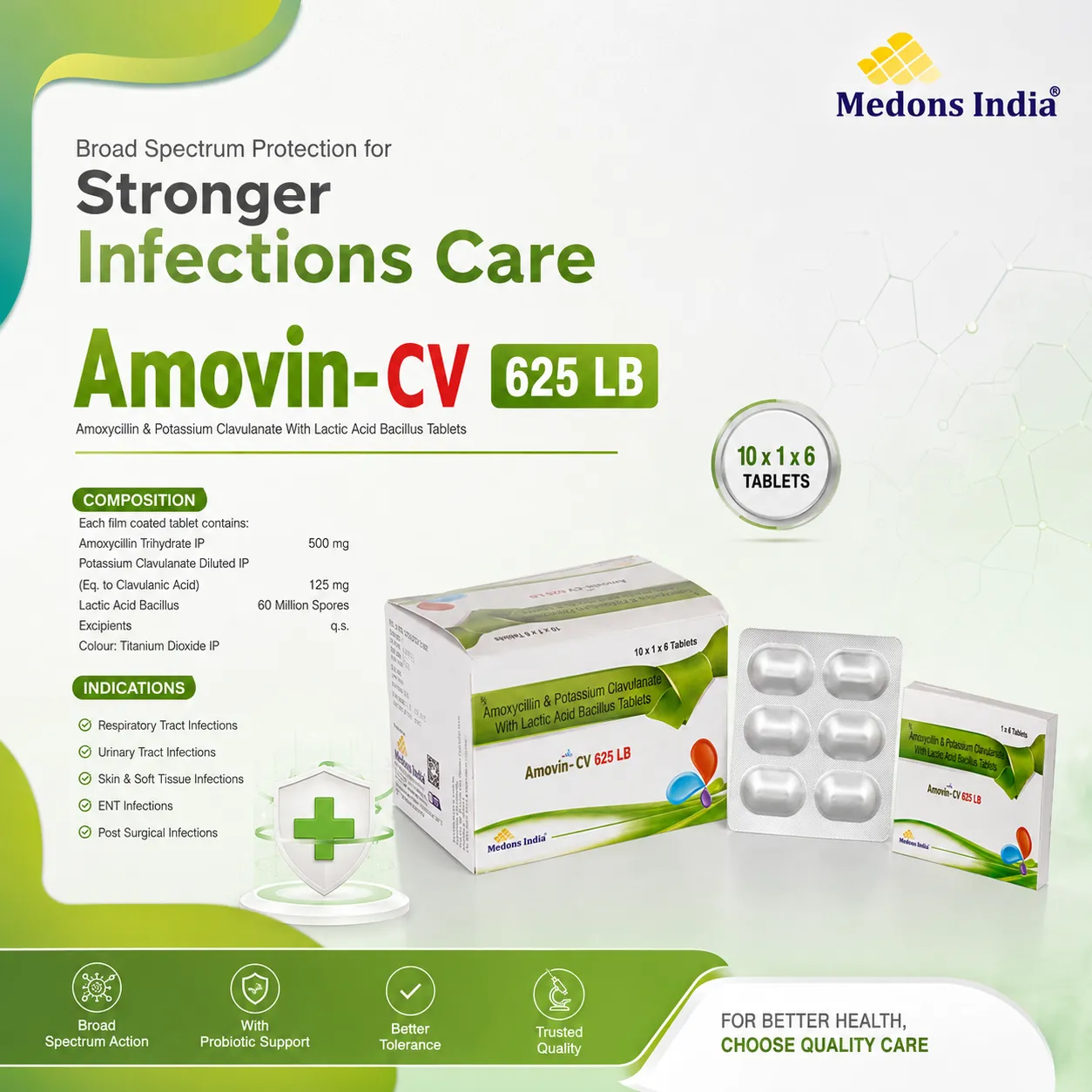 Amoxycillin & Potassium Clavulanate With Lactic Acid Bacillus Tablets
