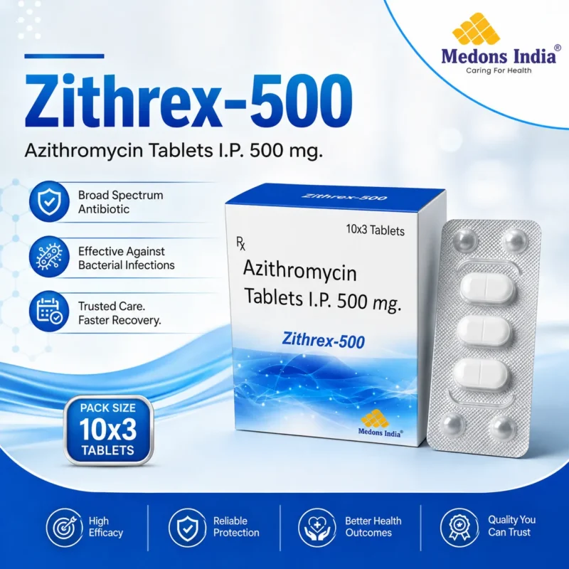 Azithromycin Tablets I.P. 500 mg.