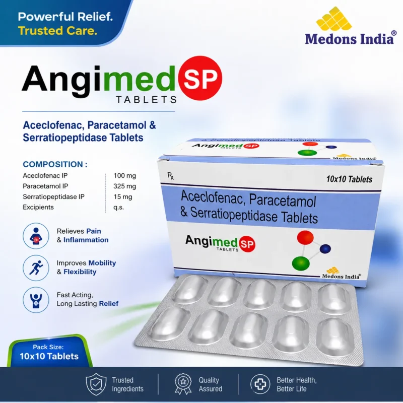Aceclofenac, Paracetamol & Serratiopeptidase Tablets