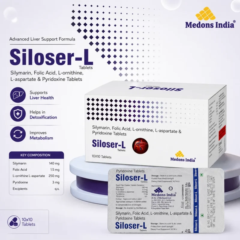 Silymarin, Folic Acid, L-ornithine, L-aspartate & Pyridoxine Tablets
