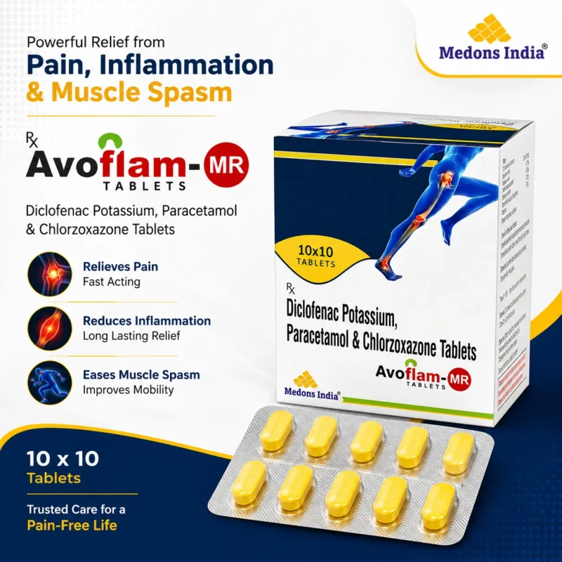Diclofenac Potassium, Paracetamol & Chlorzoxazone Tablets