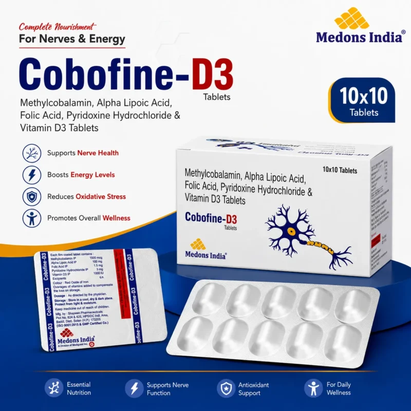 Methylcobalamin, Alpha Lipoic Acid, Folic Acid, Pyridoxine Hydrochloride & Vitamin D3 Tablets