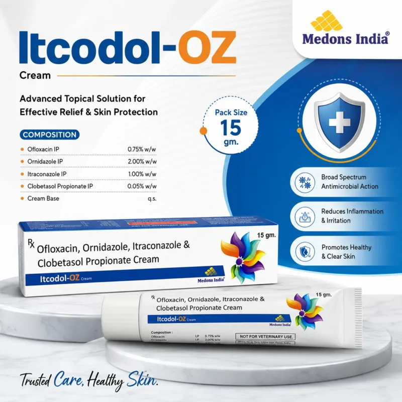 Ofloxacin, Ornidazole, Itraconazole & Clobetasol Propionate Cream
